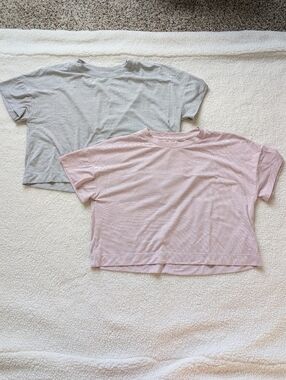 EUC Set of Two All in Motion cropped boxy workout tee shirts